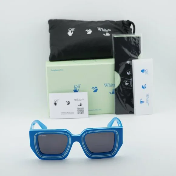 Off-White OERI048 FRANCISCO 4507 Square Sunglasses – Blue/Grey - Picture 2 of 9